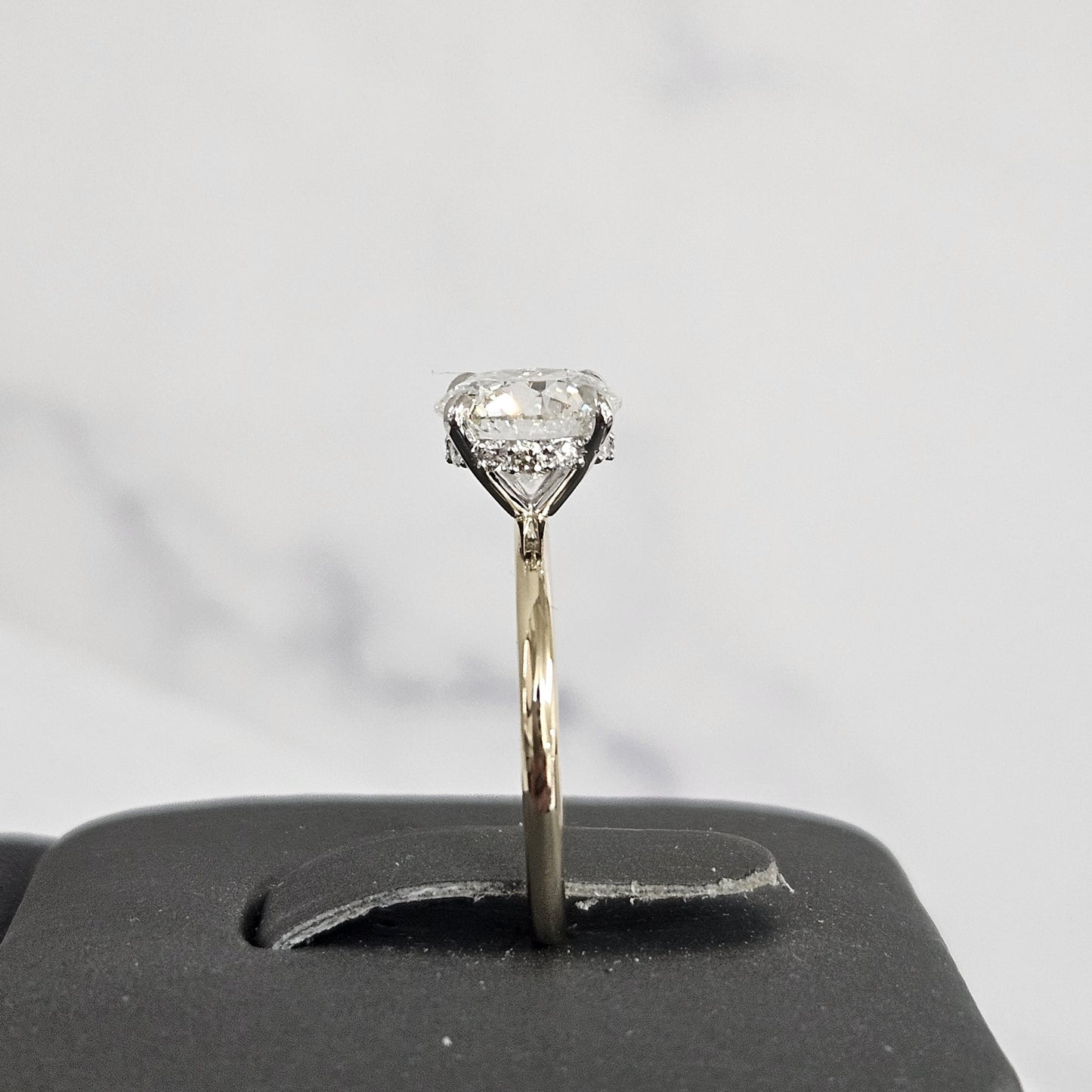 2ct Round Diamond Engagement Ring: 14K Gold Hidden Halo Diamond Ring - Anniversary Ring