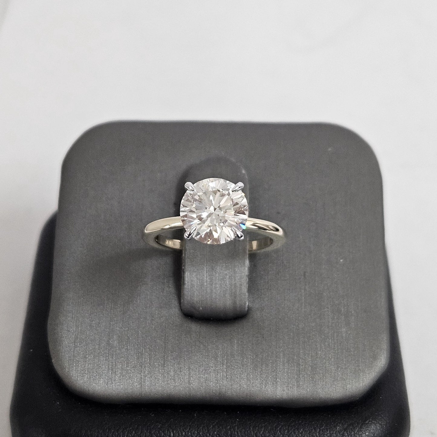 2ct Round Diamond Engagement Ring: 14K Gold Hidden Halo Diamond Ring - Anniversary Ring