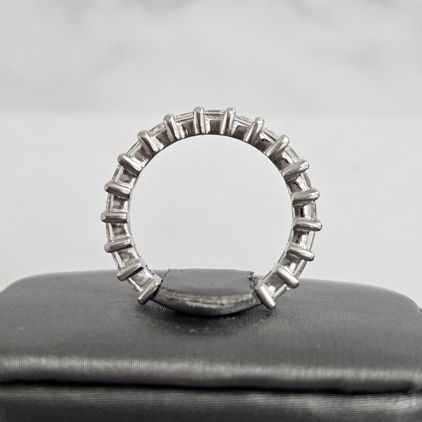 14K Gold Princess Cut Natural Diamond Eternity Wedding Band - Anniversary Gift