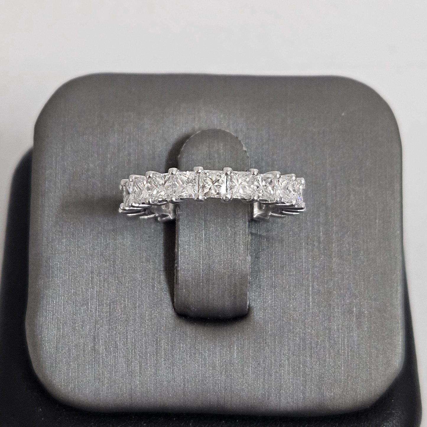 14K Gold Princess Cut Natural Diamond Eternity Wedding Band - Anniversary Gift