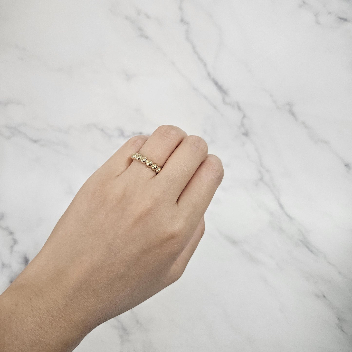14K Gold 4.0mm Bead Stacking Ring - Gold Wedding Band - Anniversary Gift