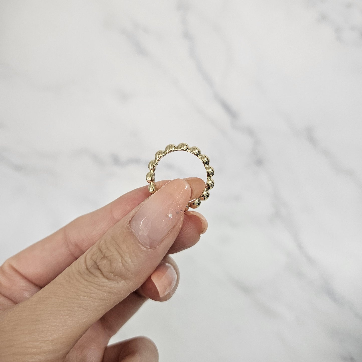 14K Gold 4.0mm Bead Stacking Ring - Gold Wedding Band - Anniversary Gift