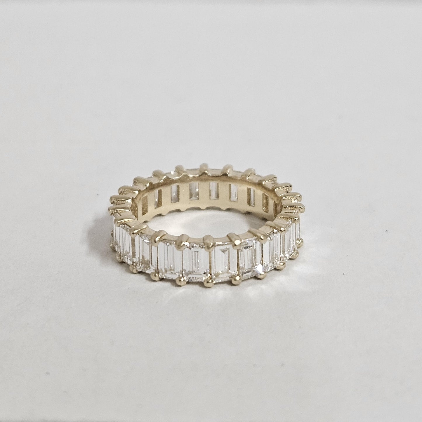 Baguette Diamond Eternity Band - 14K Gold Diamond Ring - Anniversary gift