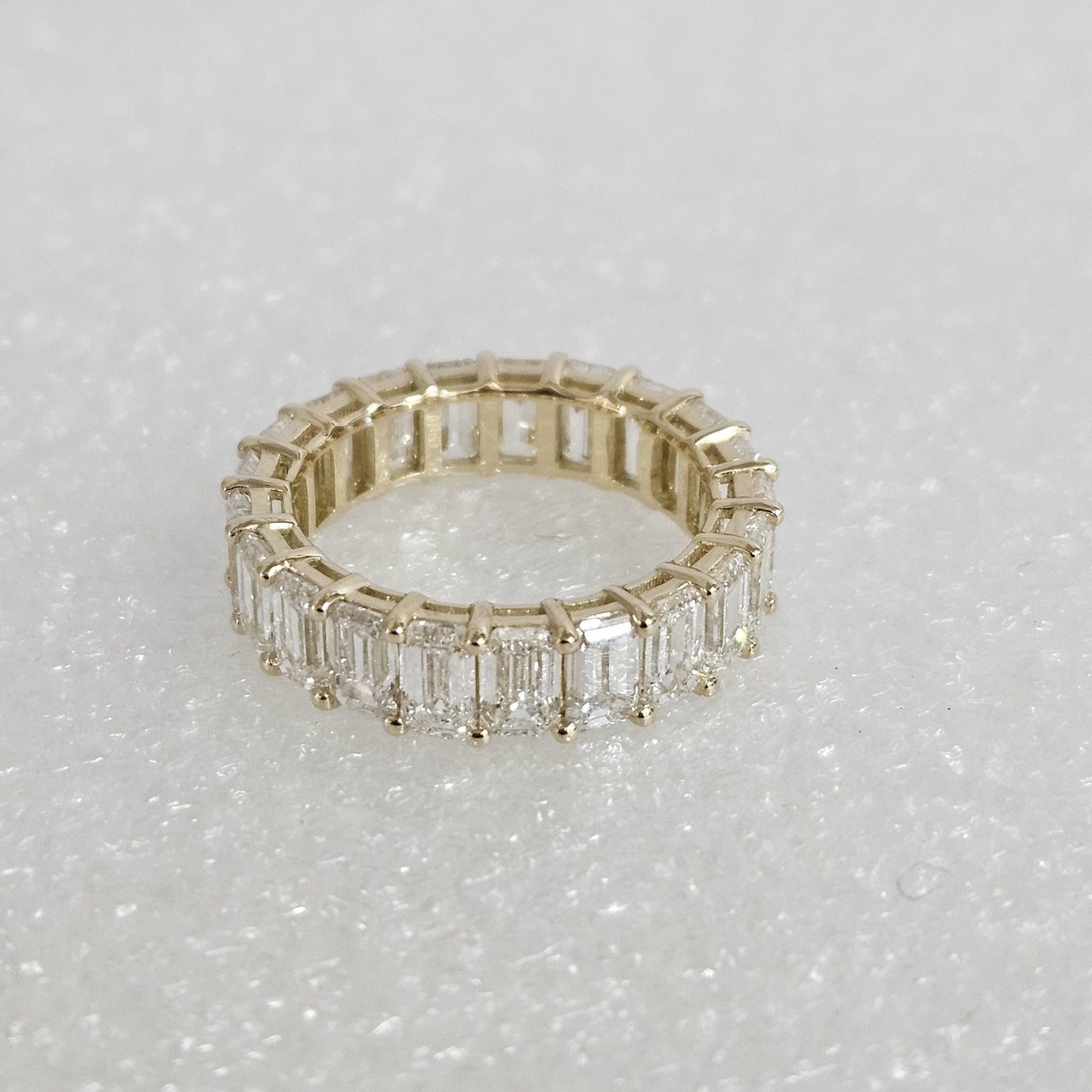 Emerald Cut Diamond Eternity Band - 14K Gold Double Wire Diamond Wedding Ring
