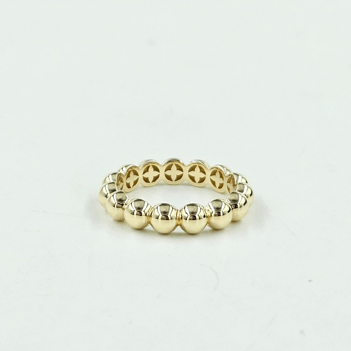 14K Gold 4.0mm Bead Stacking Ring - Gold Wedding Band - Anniversary Gift
