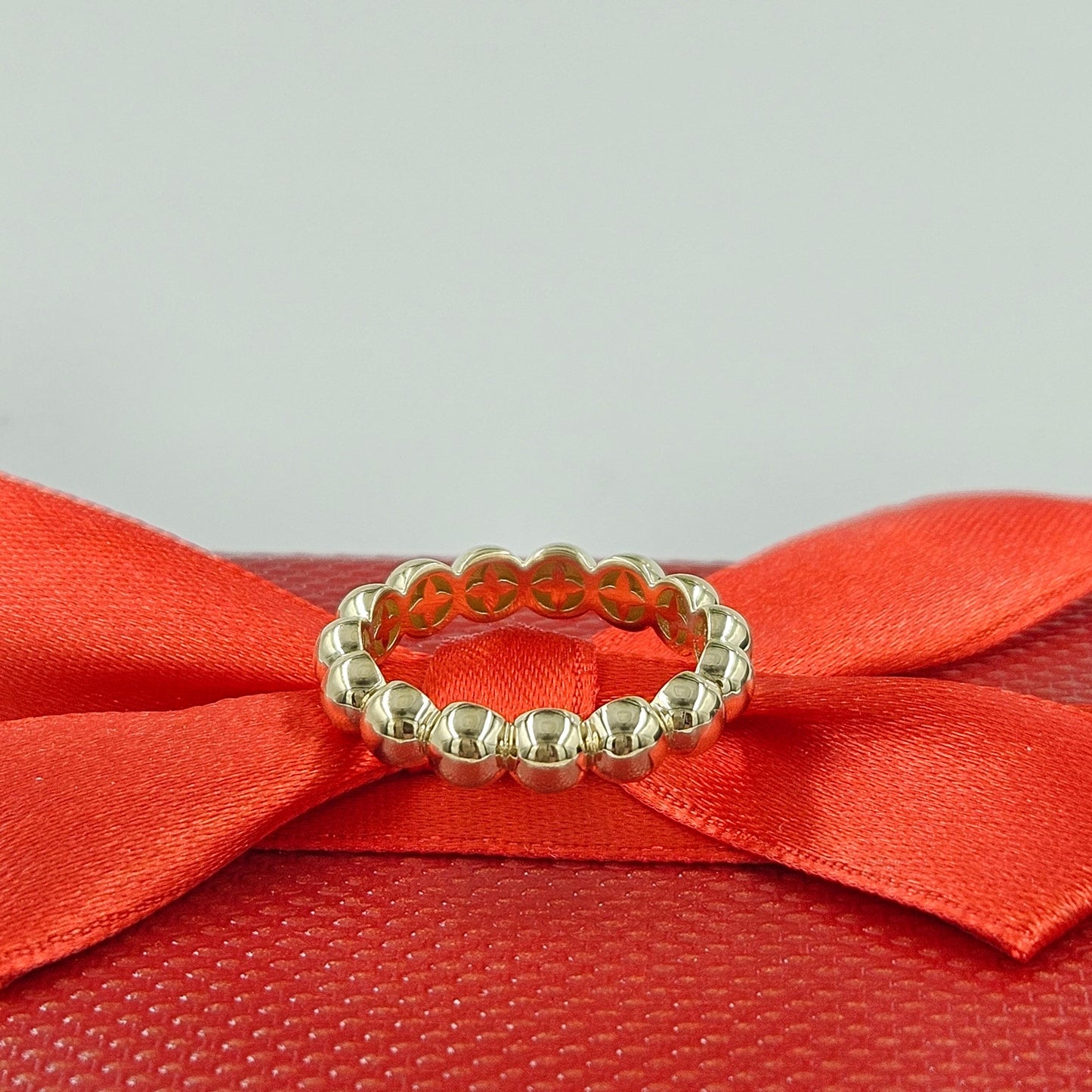 14K Gold 4.0mm Bead Stacking Ring - Gold Wedding Band - Anniversary Gift