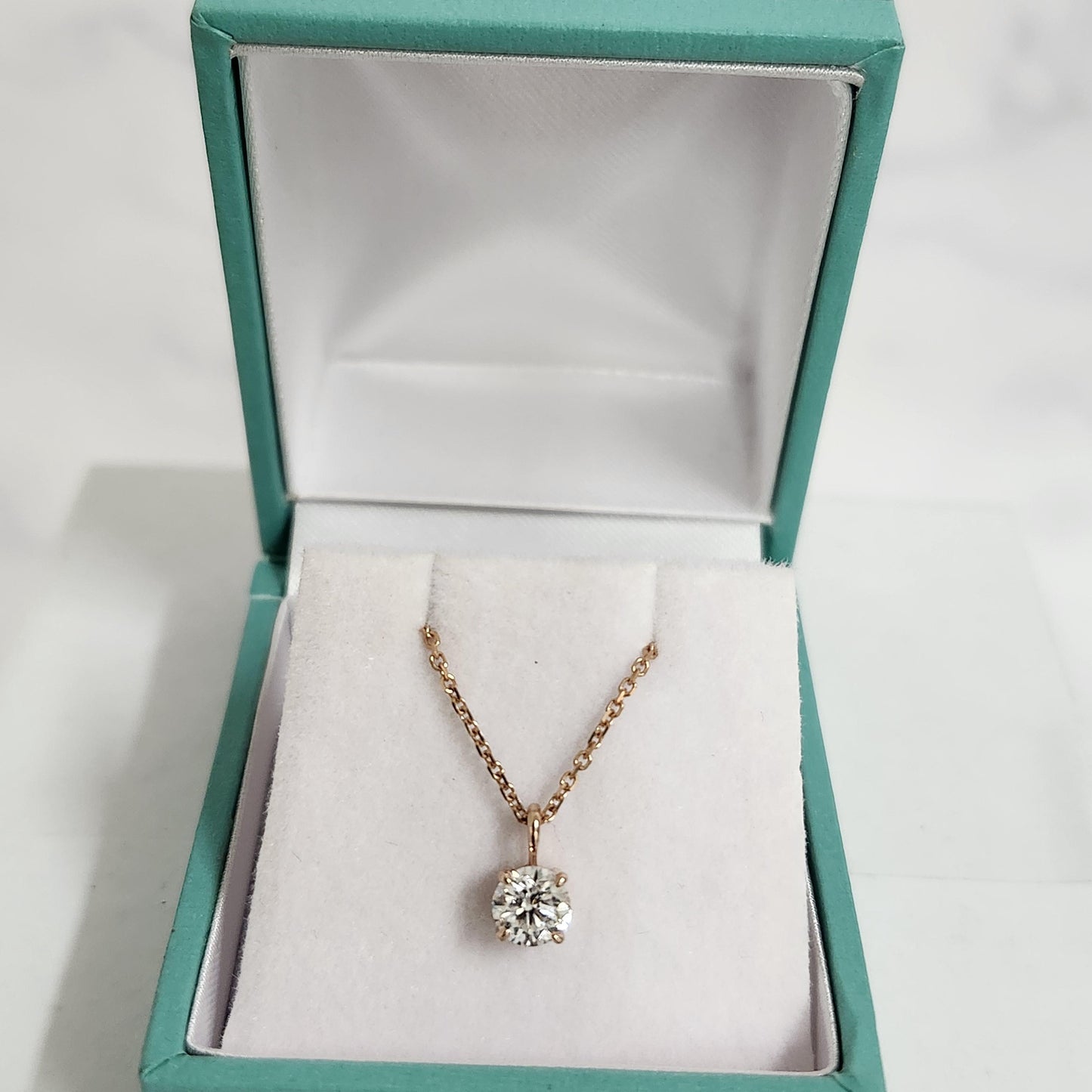 14K gold Round Diamond Solitaire Pendant - 0.5ct Solitaire Diamond Pendant - Anniversary Gift