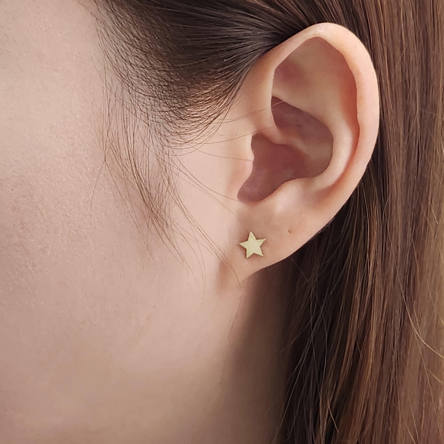 14K Gold  Star Stud Earrings/14K gold Stud Single or Pair Earring/ Gifts for her/ Anniversary gift