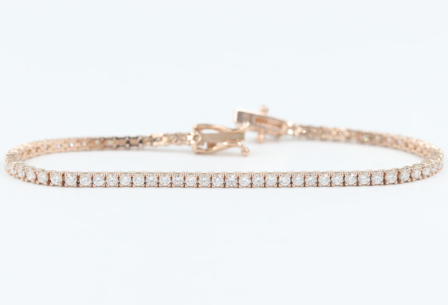 14K Gold Natural Diamond Tennis Bracelet, Dainty Bracelet, Anniversary Gift for Her
