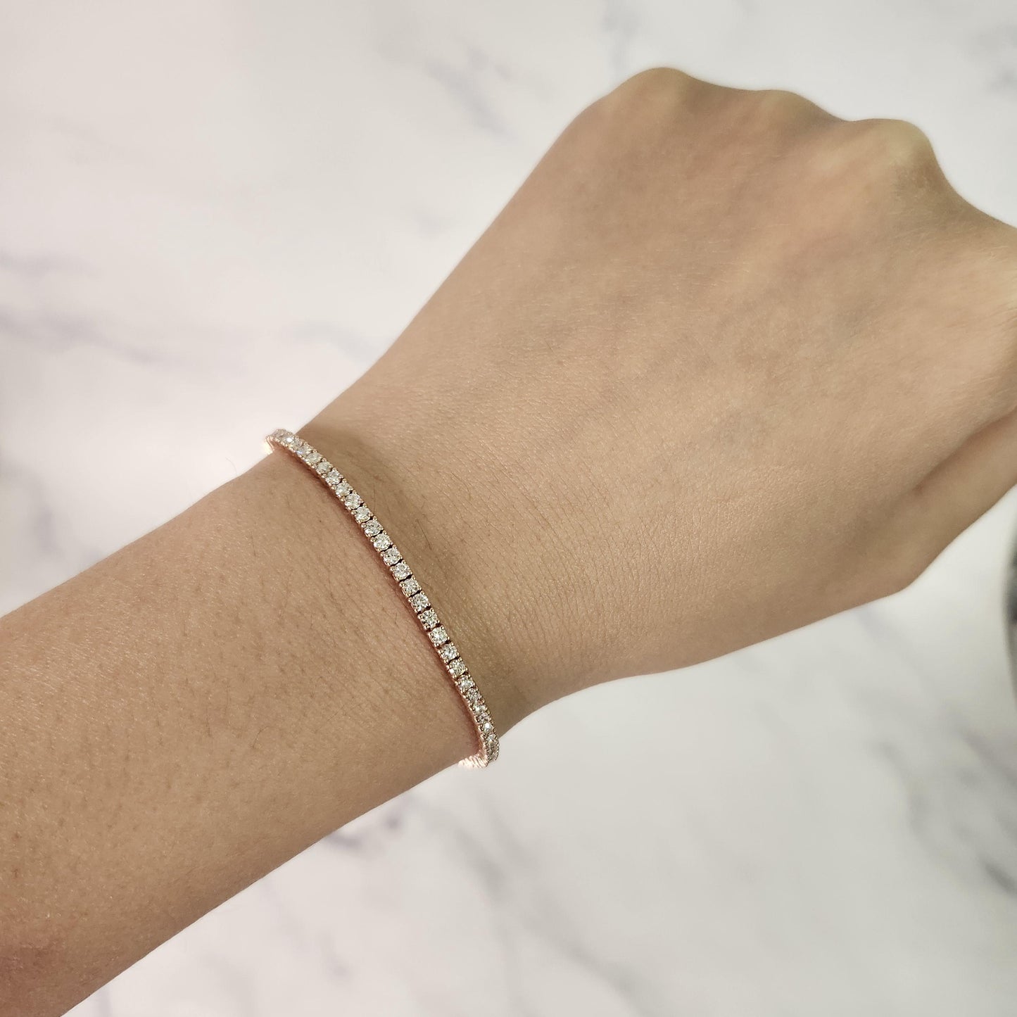 Tennis Diamond Bracelet / Eternity Diamond 4 Prong Tennis Bracelet /  Anniversary gift