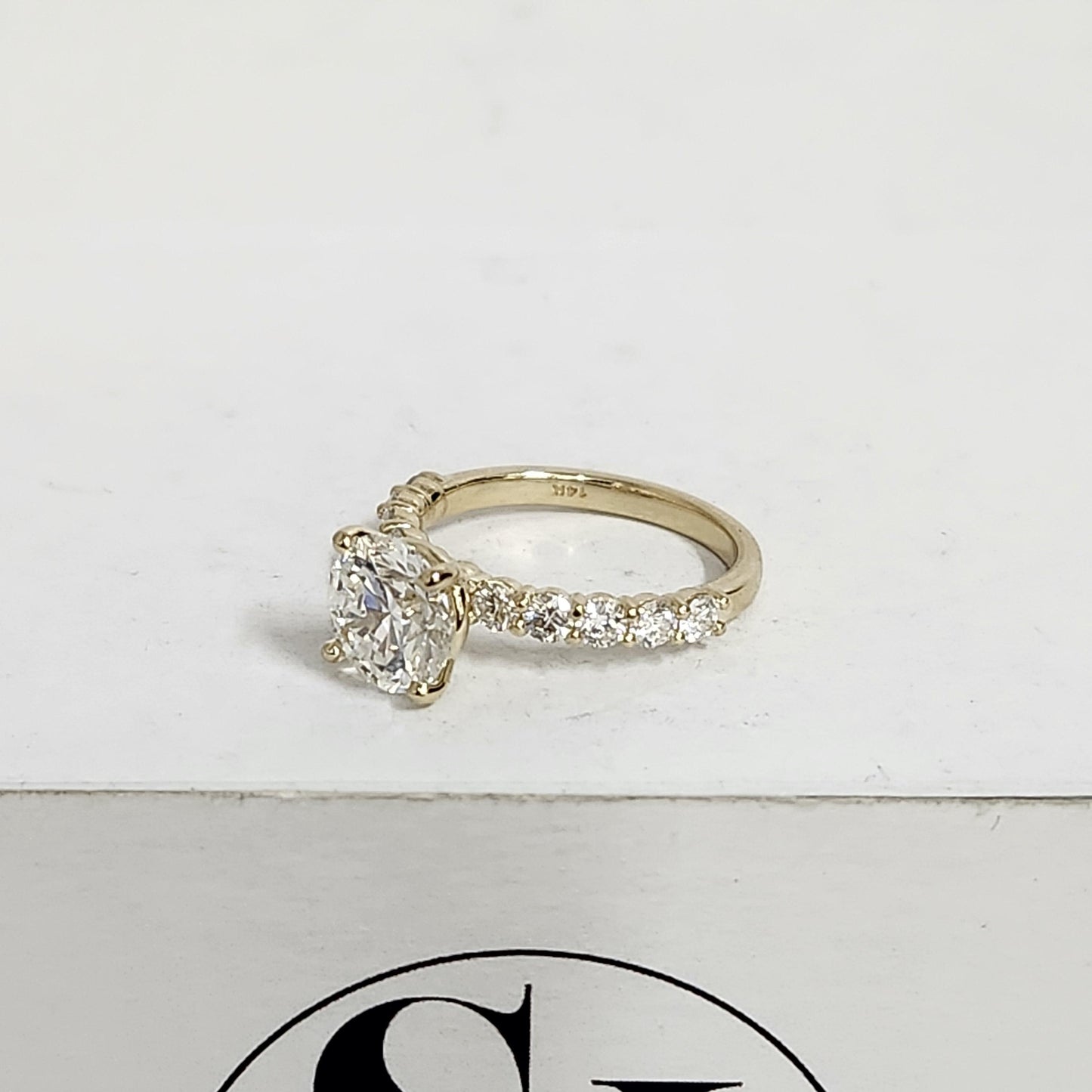 2ct Round Diamond Engagement Ring: 14K ,18K Gold, Platinum Diamond 4 Prong Ring - Anniversary gift