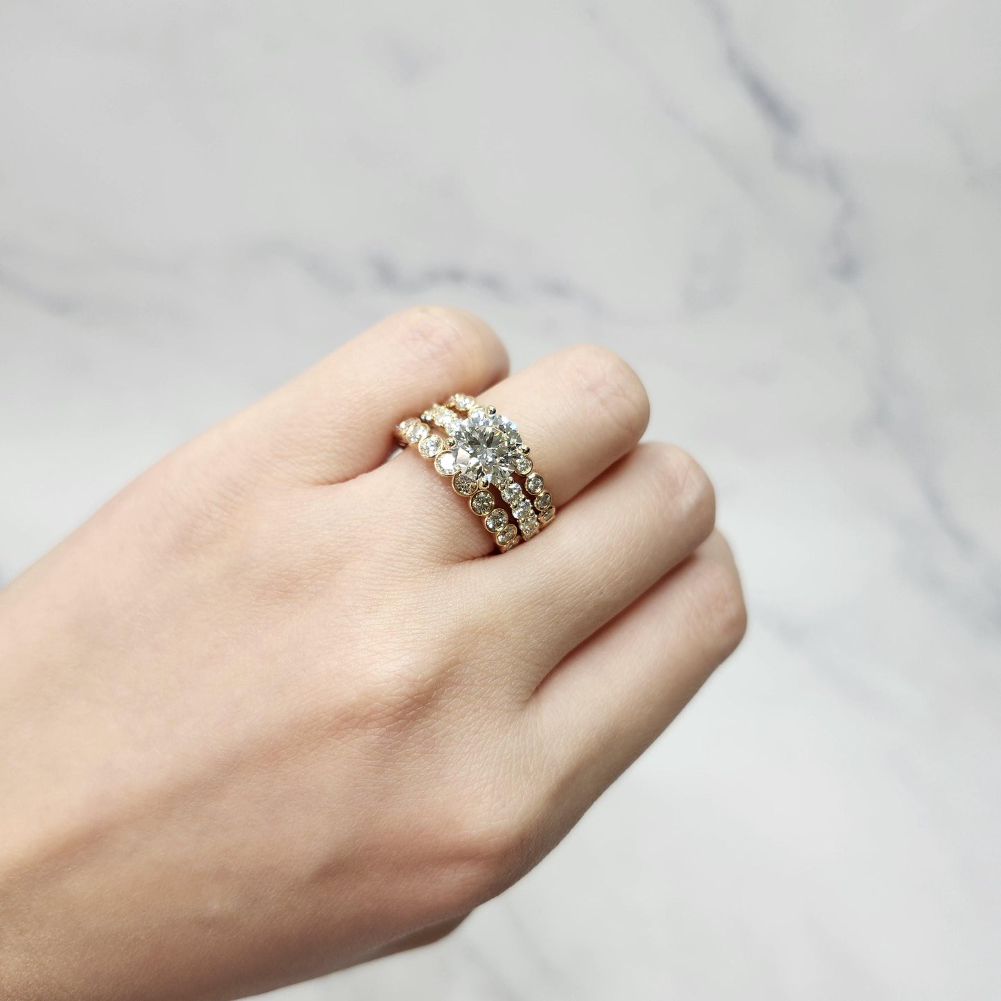 2ct Round Diamond Engagement Ring: 14K ,18K Gold, Platinum Diamond 4 Prong Ring - Anniversary gift