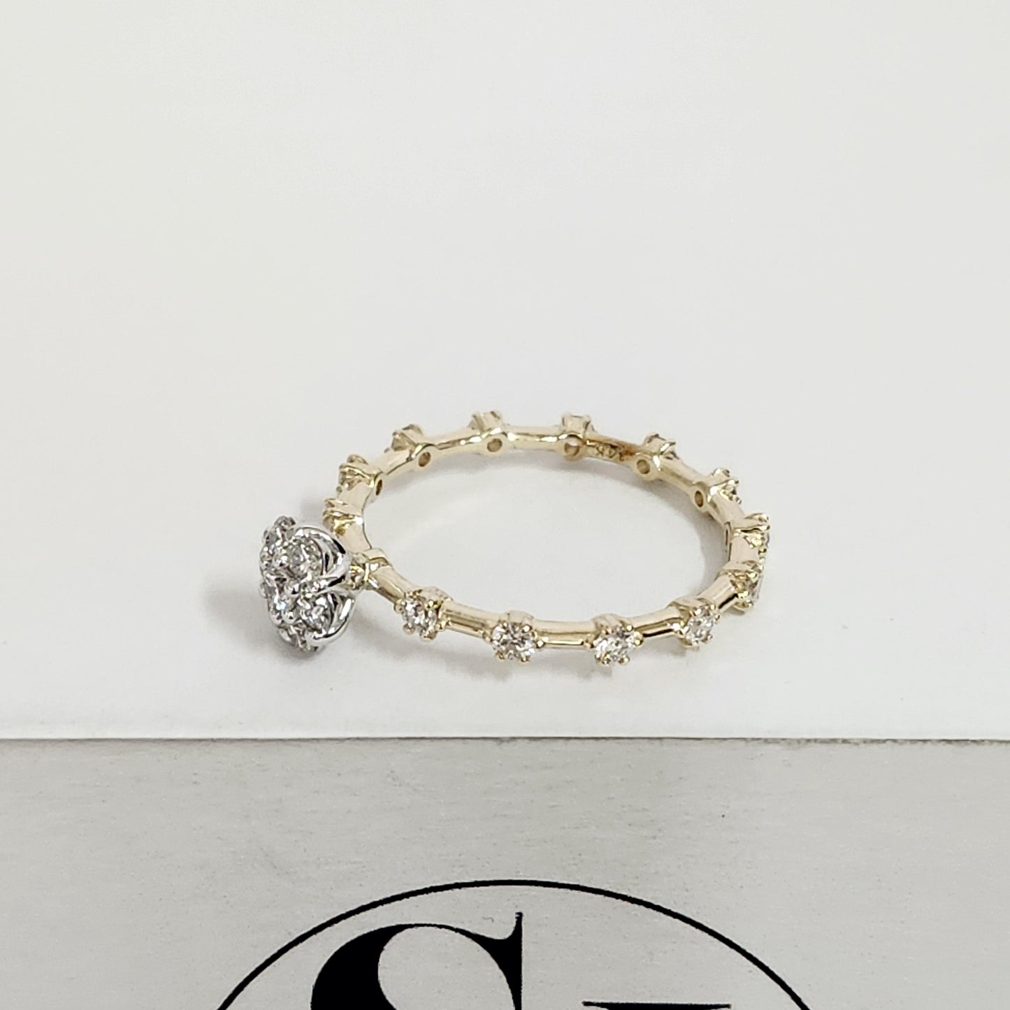 Handmade 14K Gold Natural Diamond Eternity Ring: Stackable Anniversary Band