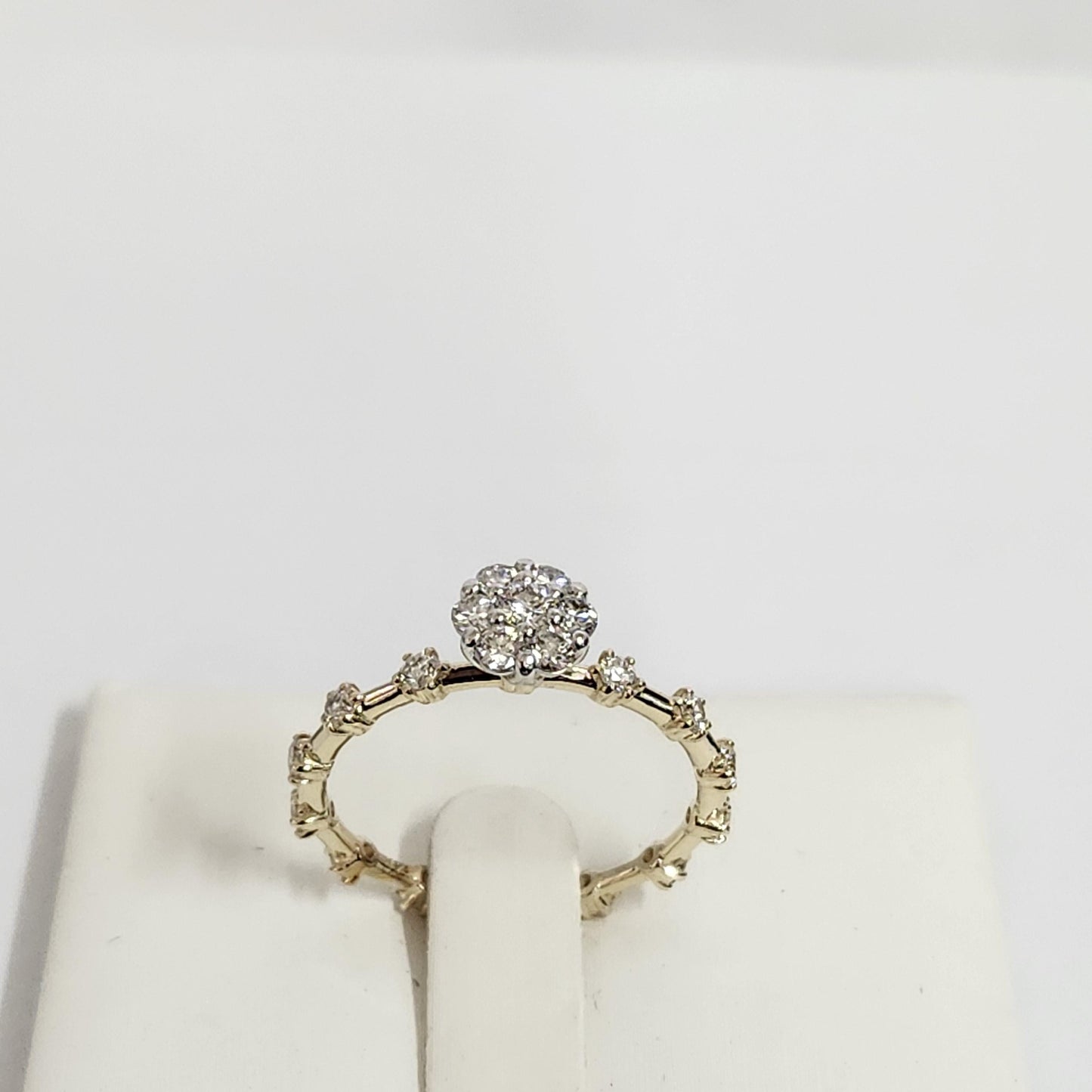 Handmade 14K Gold Natural Diamond Eternity Ring: Stackable Anniversary Band