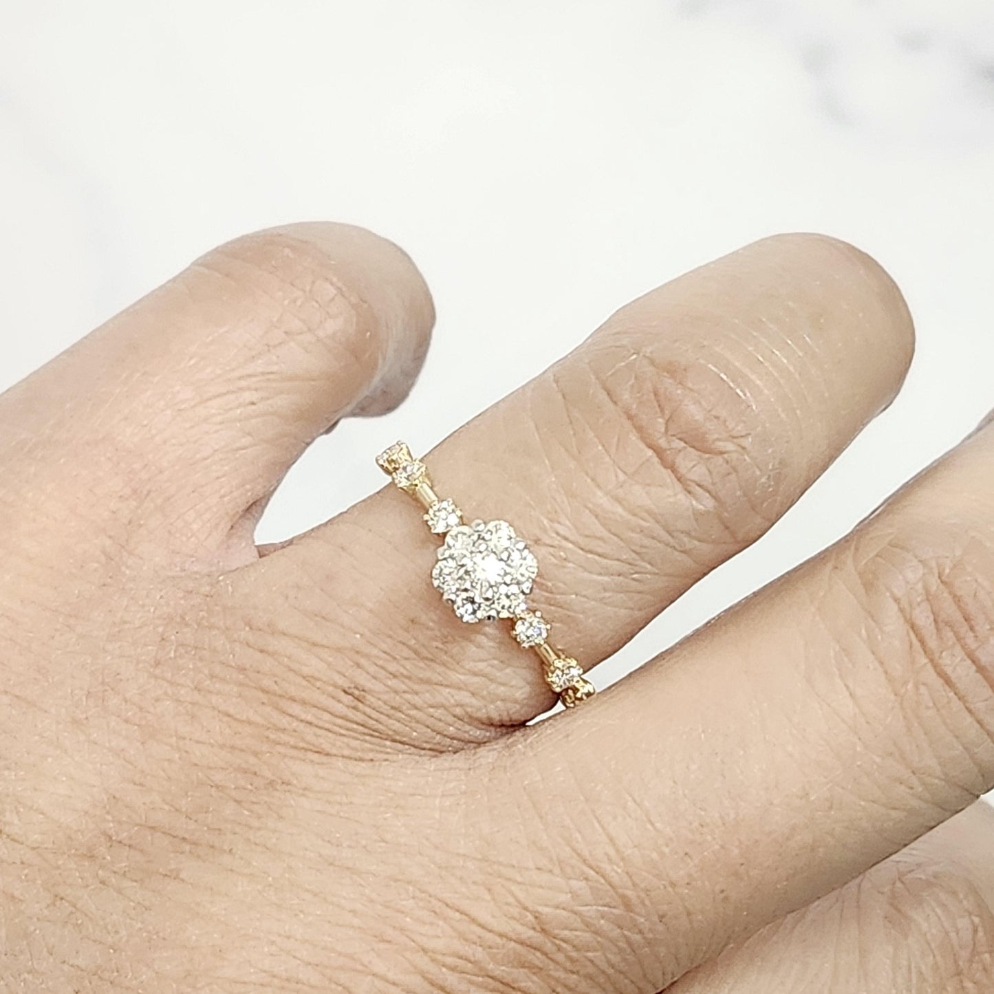 Handmade 14K Gold Natural Diamond Eternity Ring: Stackable Anniversary Band