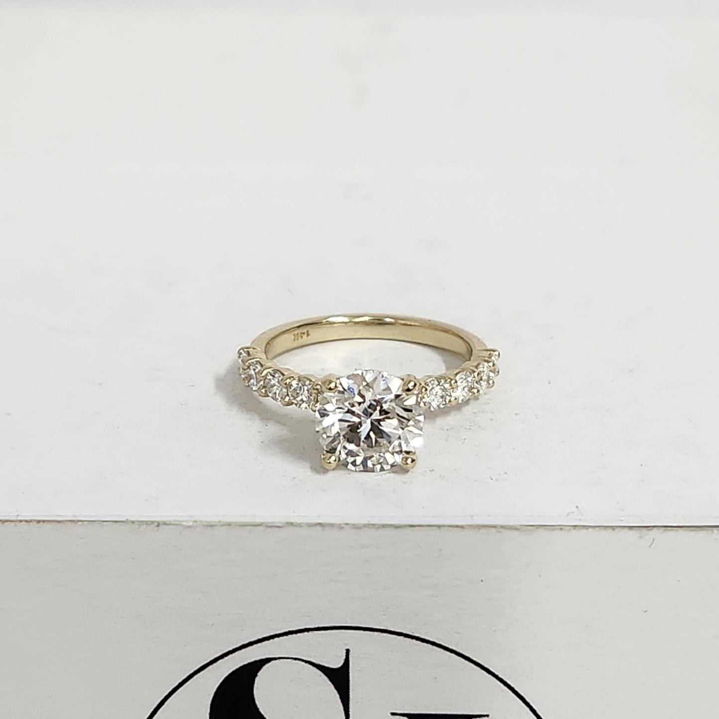 2ct Round Diamond Engagement Ring: 14K ,18K Gold, Platinum Diamond 4 Prong Ring - Anniversary gift