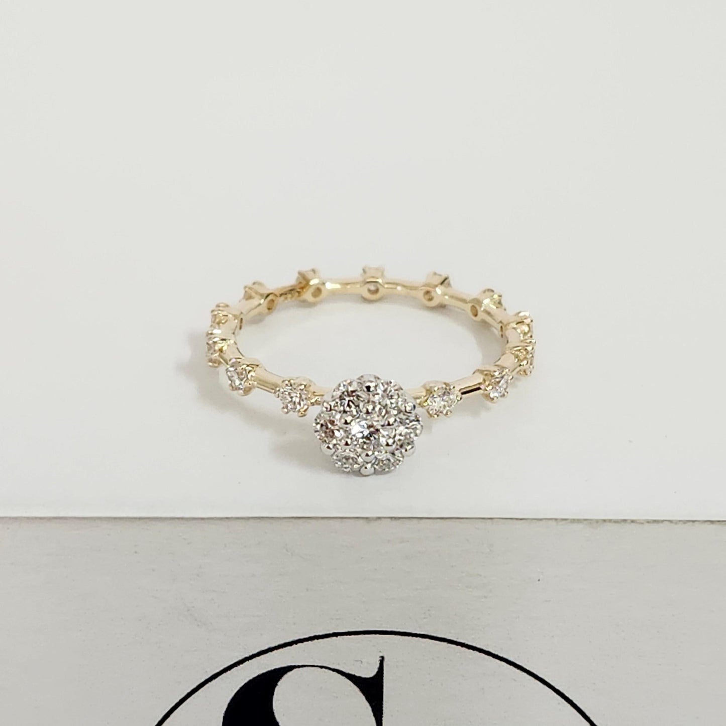 Handmade 14K Gold Natural Diamond Eternity Ring: Stackable Anniversary Band