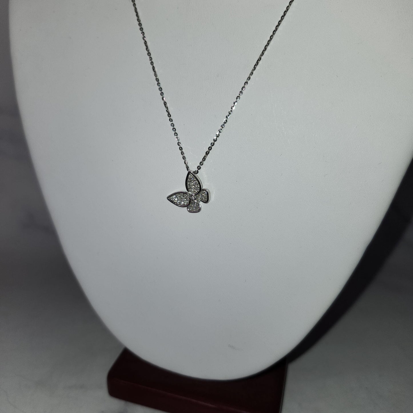 Butterfly Charm Pendant Diamond Necklace / Unique Necklace/ Natural Brilliant Diamond Butterfly Charm/ 14K Gold Necklace/ Anniversary Gift