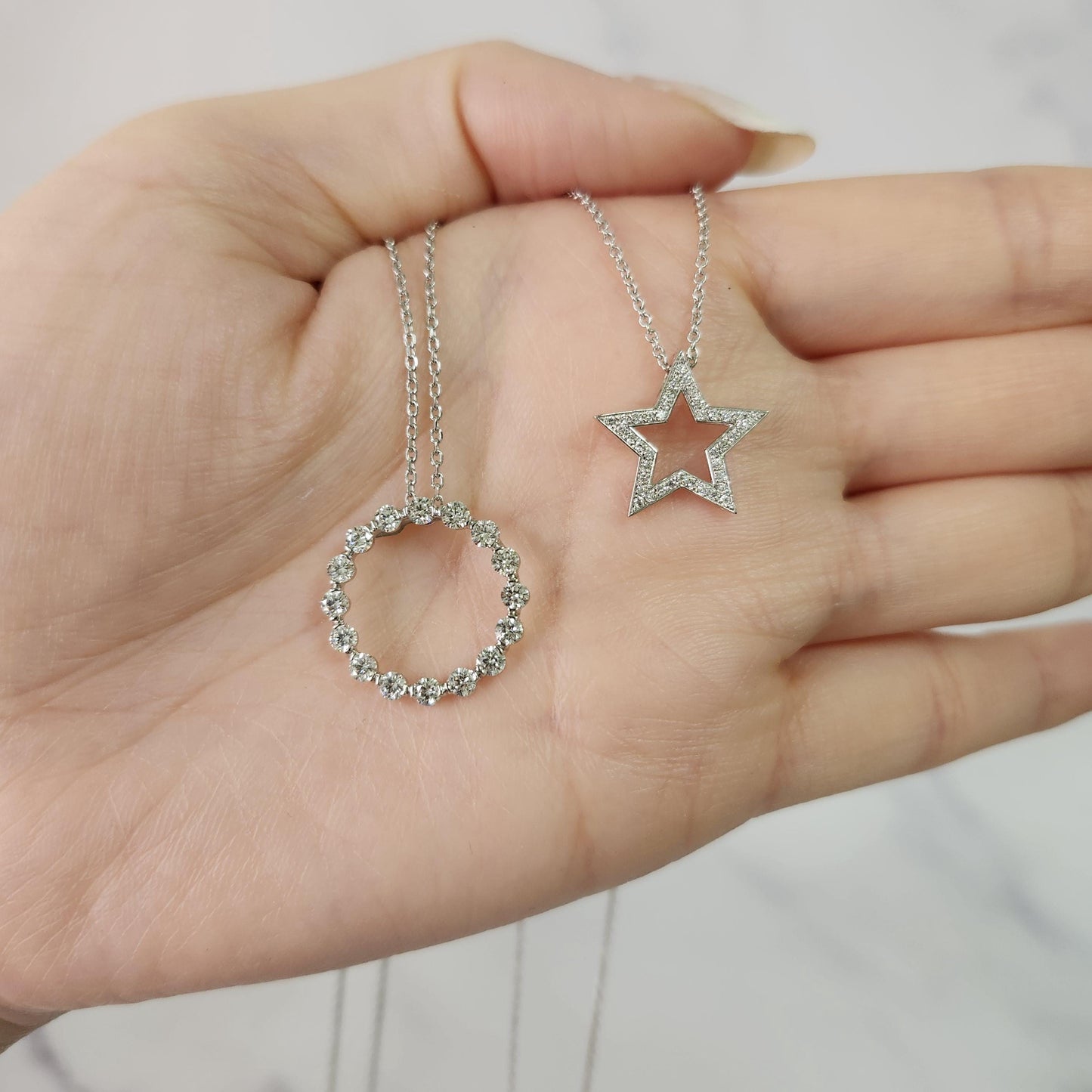 14K Gold Star Pendant Necklace: Natural Diamond, Handmade