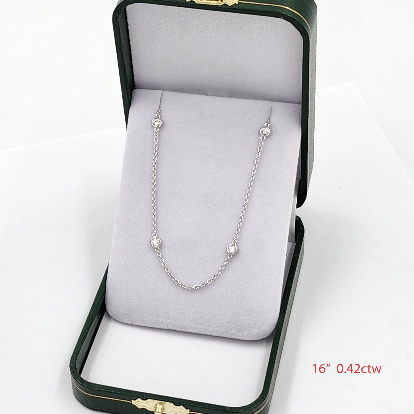 Six Natural Diamonds Bezel By The Yard Necklace/14K gold  0.18ctw~0.42ctw Diamond Necklace/Diamond Wedding Necklace/Anniversary Gift