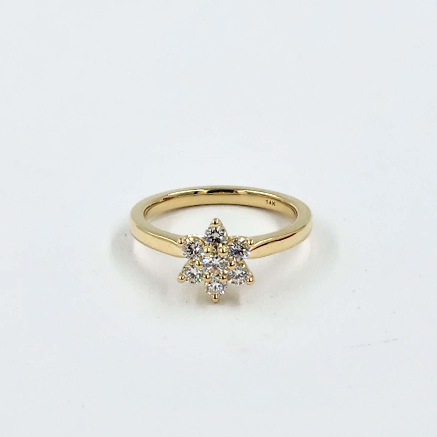 Flower Engagement Natural Diamond Ring /  Diamond Anniversary Ring/ flower ring/ Unique Engagement Ring / Anniversary Ring