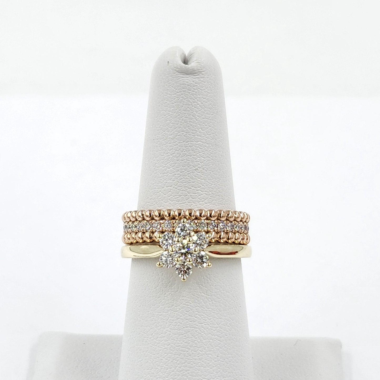 Flower Engagement Natural Diamond Ring /  Diamond Anniversary Ring/ flower ring/ Unique Engagement Ring / Anniversary Ring