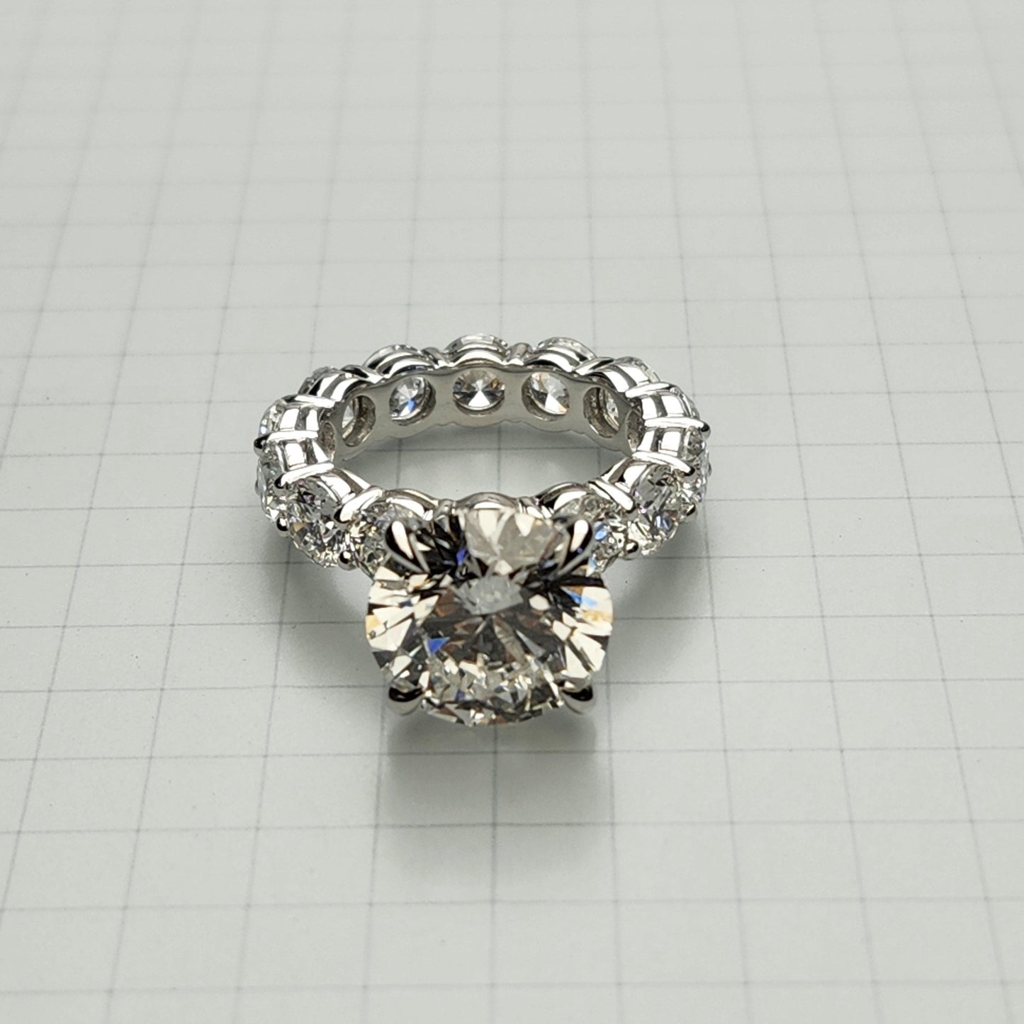 7ct Round Diamond Ring/14K ,18K gold Full Eternity Round Diamond Engagement Ring / Stackable diamond  Ring/Anniversary gift