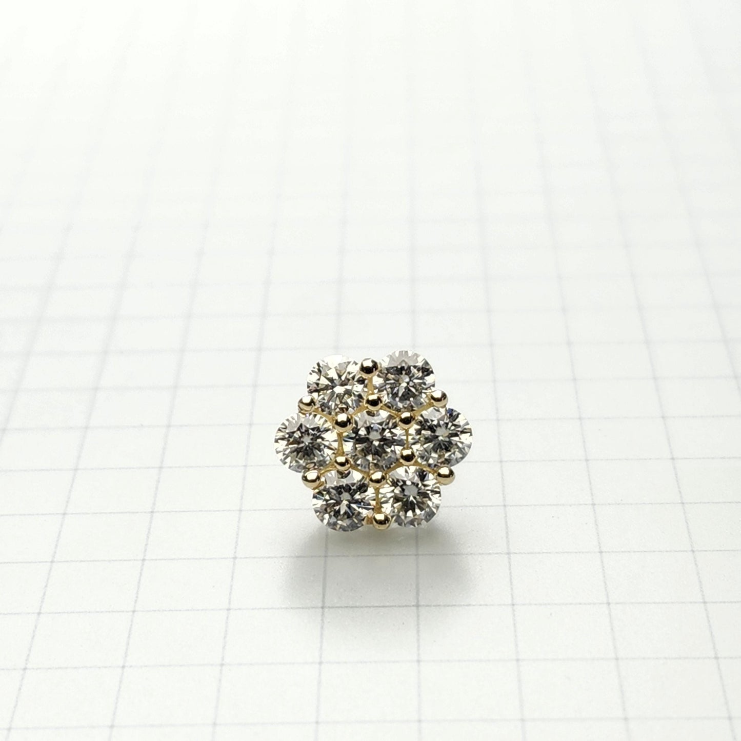 Diamond Flower Stud Earrings - 14K Gold 3.5ct Diamond Earring - Anniversary gift