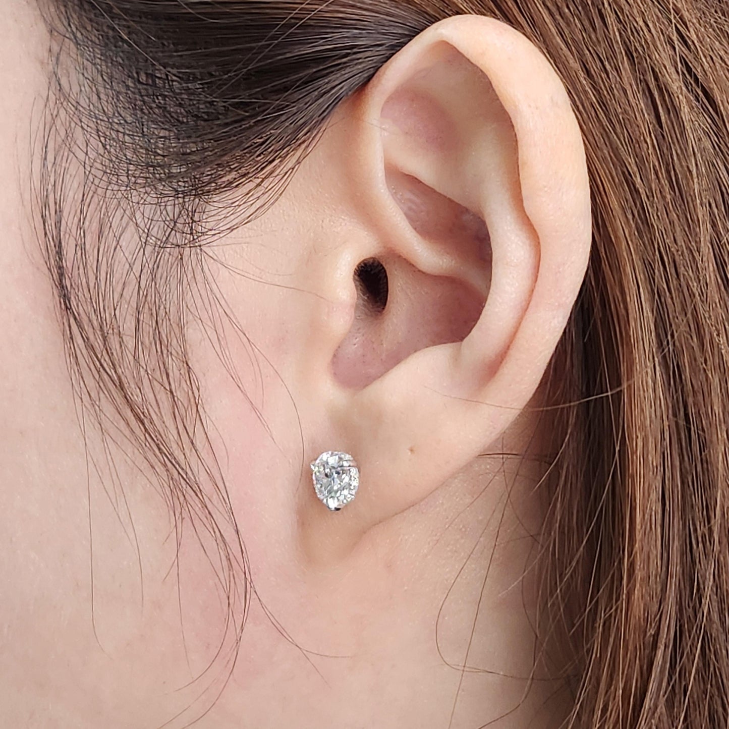Total 2.13ct Round Diamond Stud Earrings: 14k Gold Prong Set Stud Earring - Anniversary gift