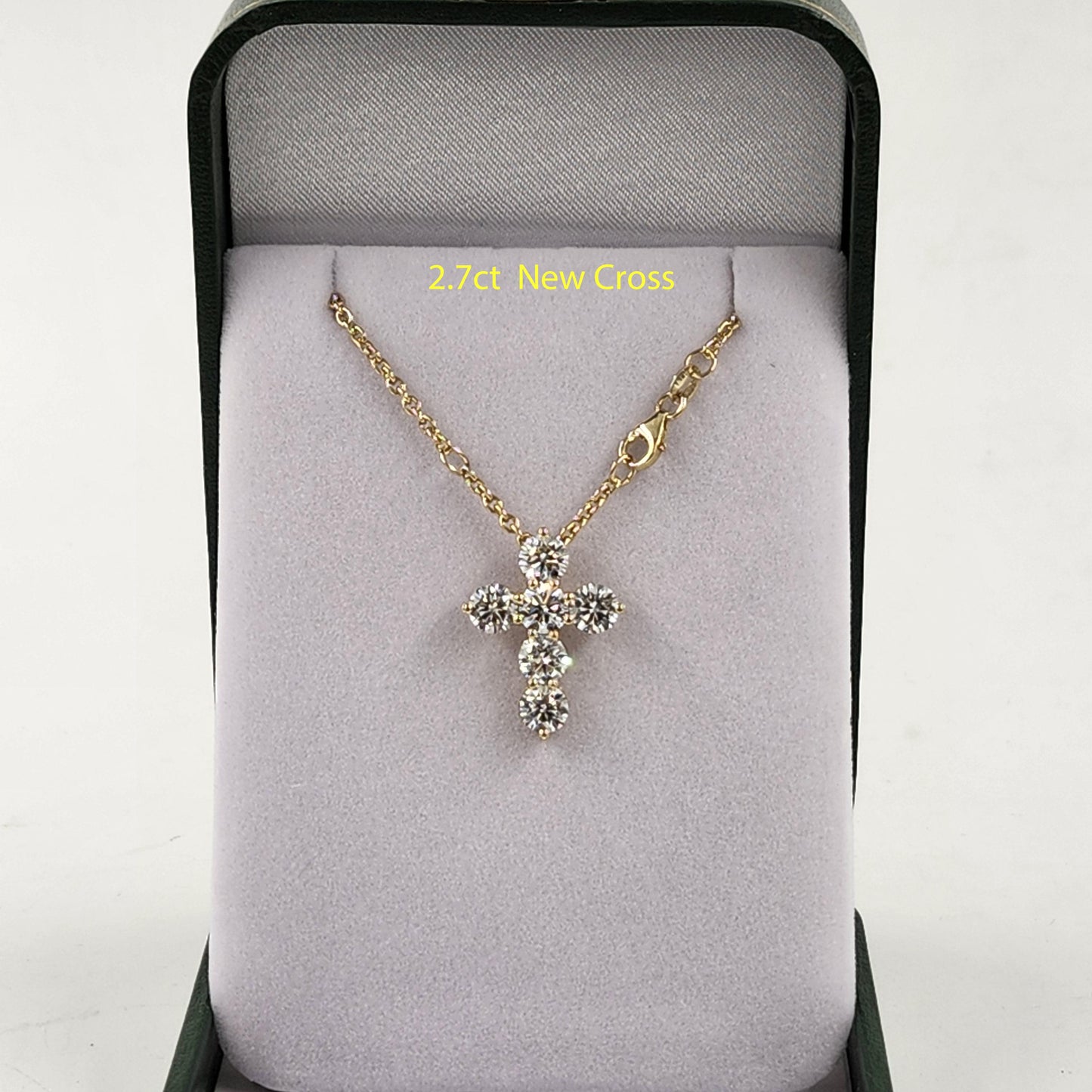 2.7ct Round Diamond Cross Necklace /Luxury Cross Diamond Pendant /14K Gold Cross Necklace /Anniversary Gift