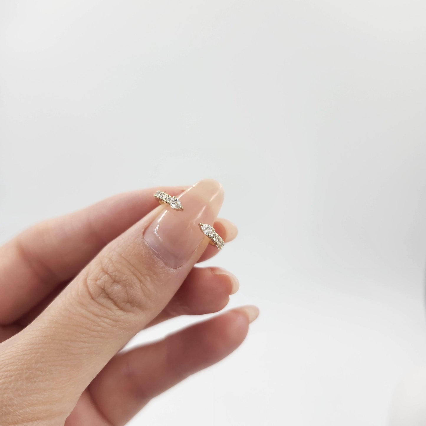 Pear Diamond Stacking Ring: 14K Gold Diamond Wedding Band- Anniversary gift