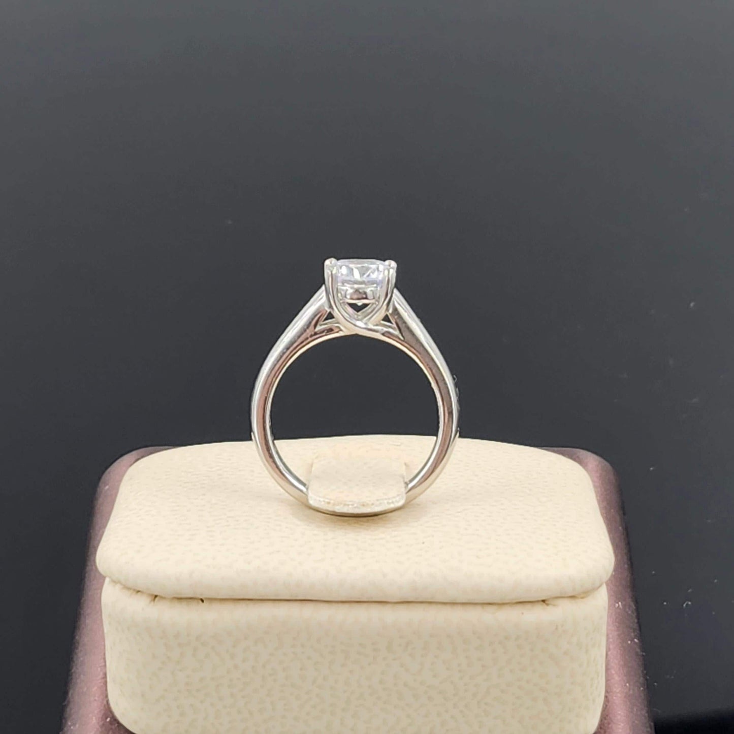 1~3ct Round Solitaire Diamond Platinum Engagement Ring - Anniversary gift