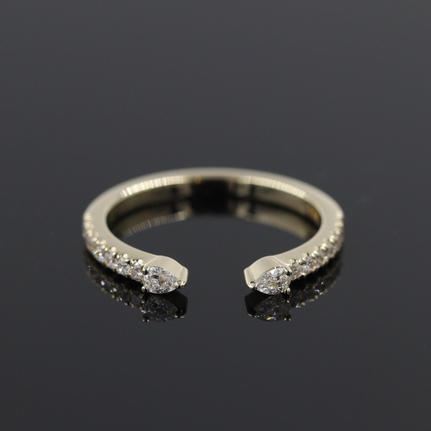 Pear Diamond Stacking Ring: 14K Gold Diamond Wedding Band- Anniversary gift