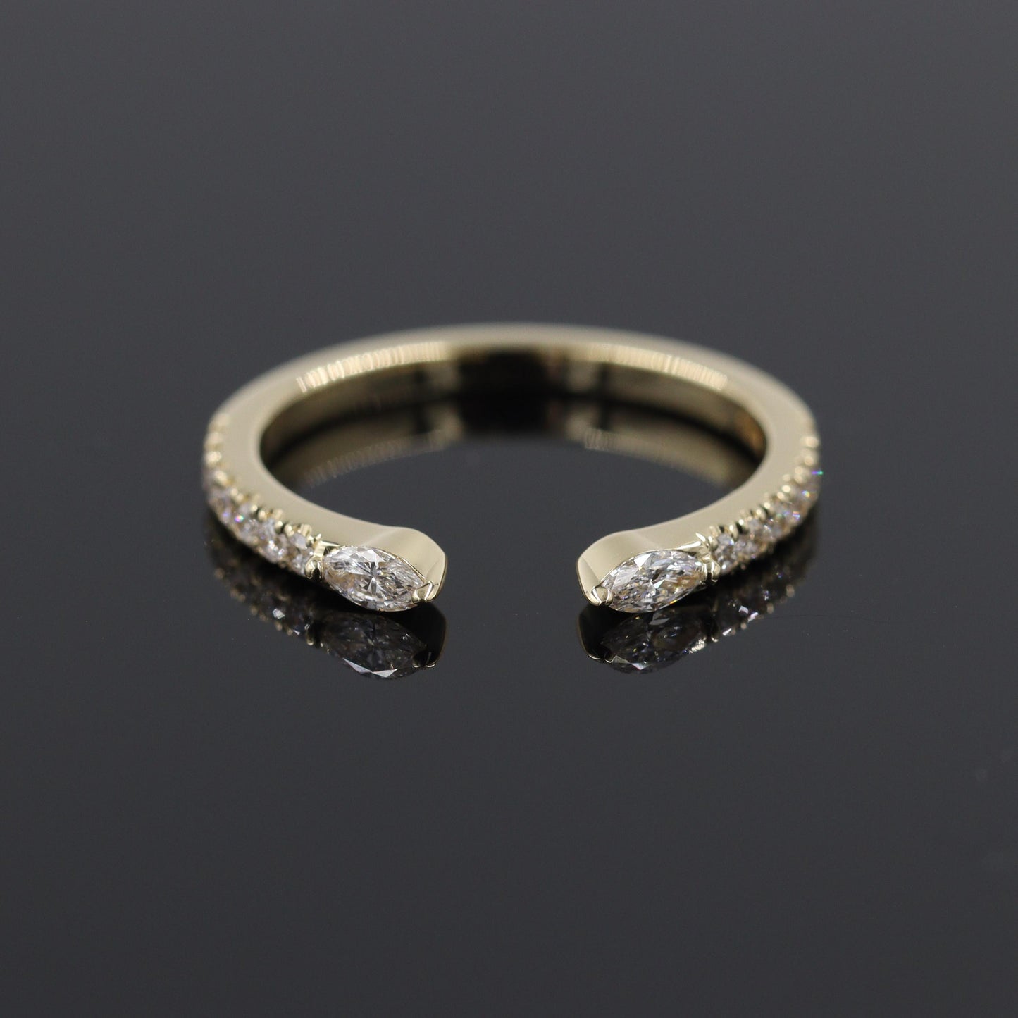 Marquise Diamond Open Stacking Wedding Ring /Diamond Stacking Wedding Ring/Marquise Diamond Matching Band/Anniversary Gift