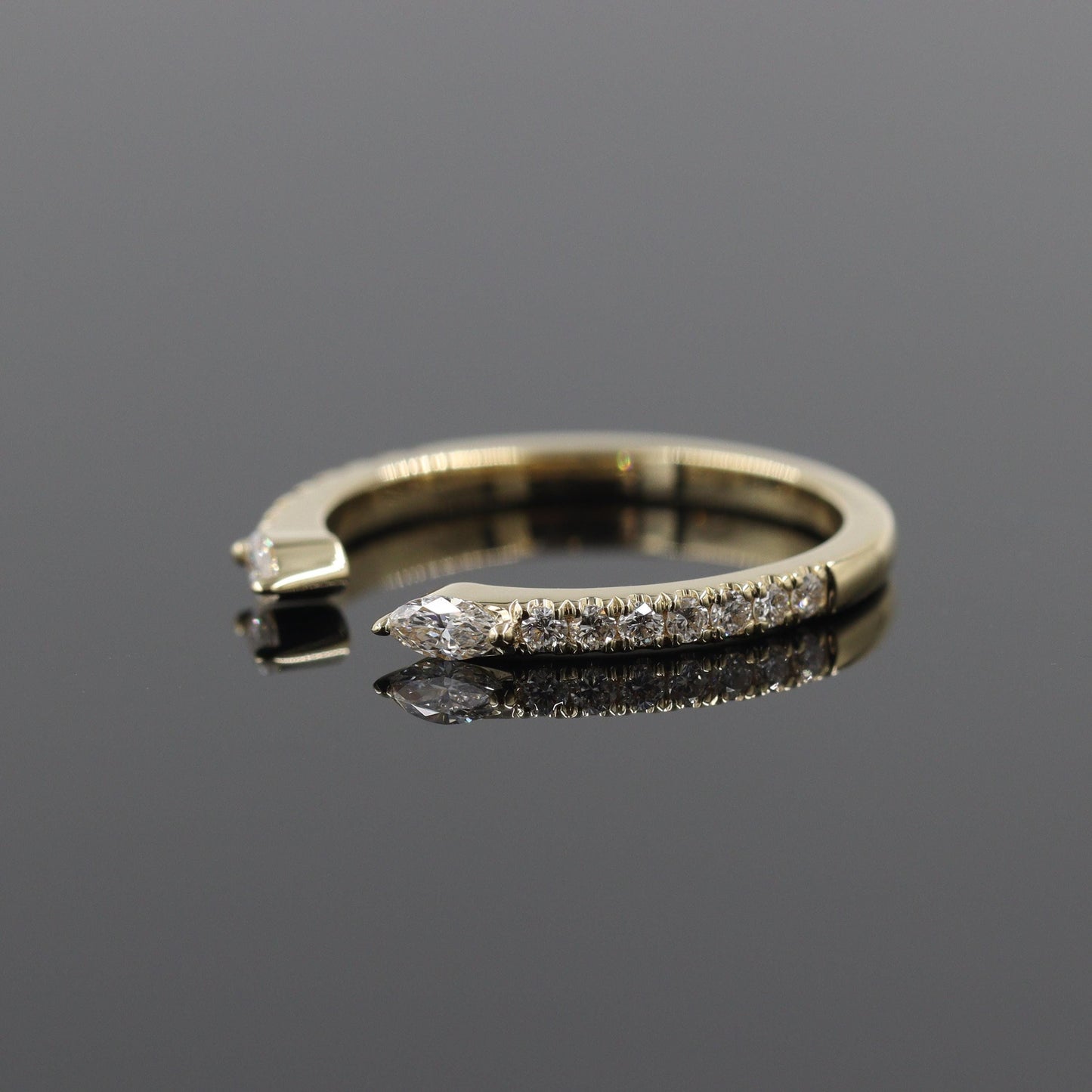 Marquise Diamond Open Stacking Wedding Ring /Diamond Stacking Wedding Ring/Marquise Diamond Matching Band/Anniversary Gift