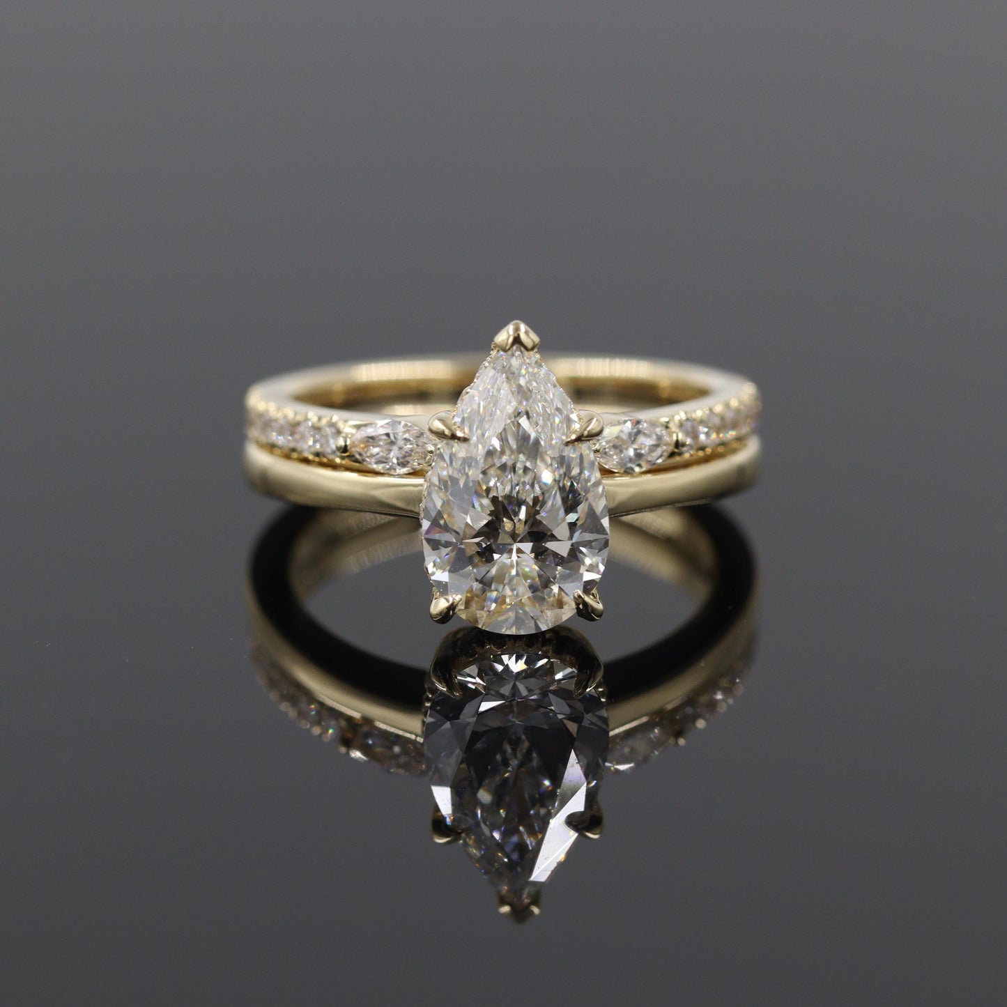 Marquise Diamond Open Stacking Wedding Ring /Diamond Stacking Wedding Ring/Marquise Diamond Matching Band/Anniversary Gift