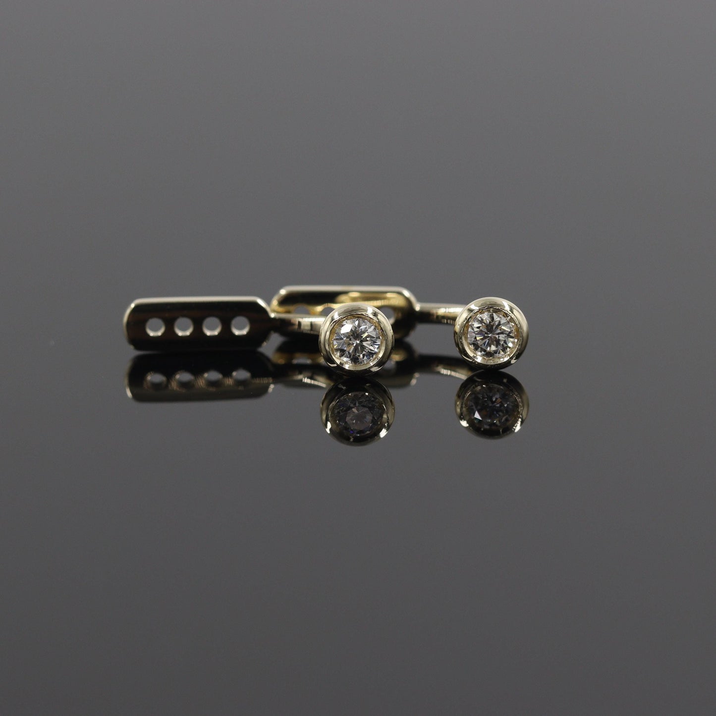 14K Gold Natural Diamond Earring Jacket: Bezel Set Diamond Jacket earring only / Anniversary gift