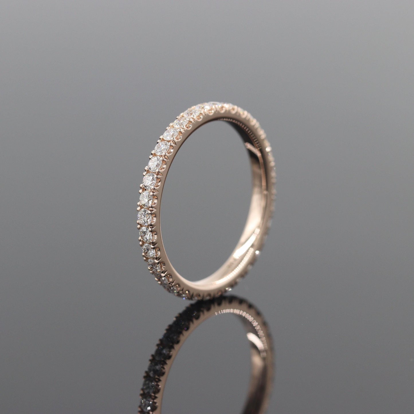14K Gold Full Eternity Natural Diamond Wedding Band (2.5mm) - Anniversary gift