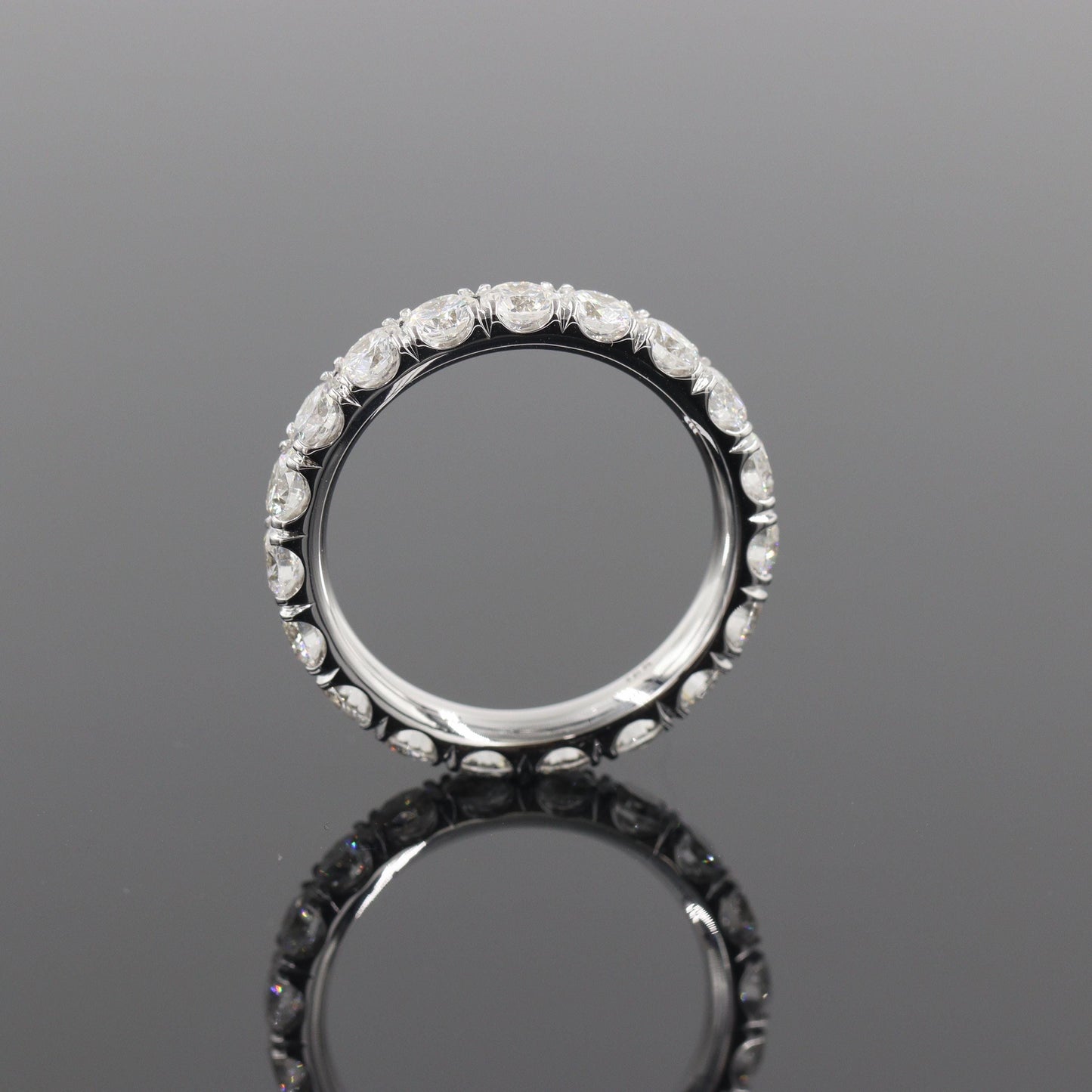 Round Diamond Eternity Wedding Band: 14K Gold Stackable Diamond 3.9mm Width Ring - Anniversary gift