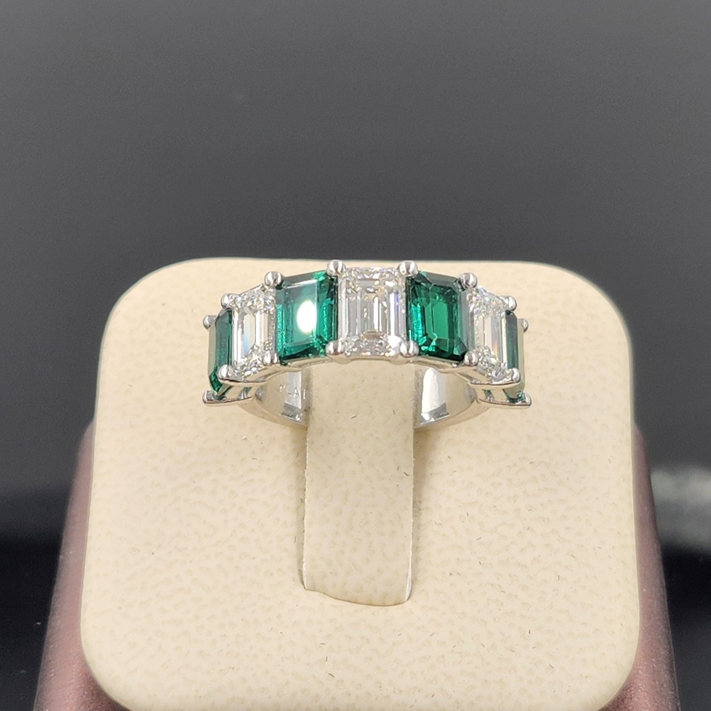 Emerald Cut Diamond Ring - Total 7ct Anniversary Ring - 14k,18K Gold Platinum Diamond Ring