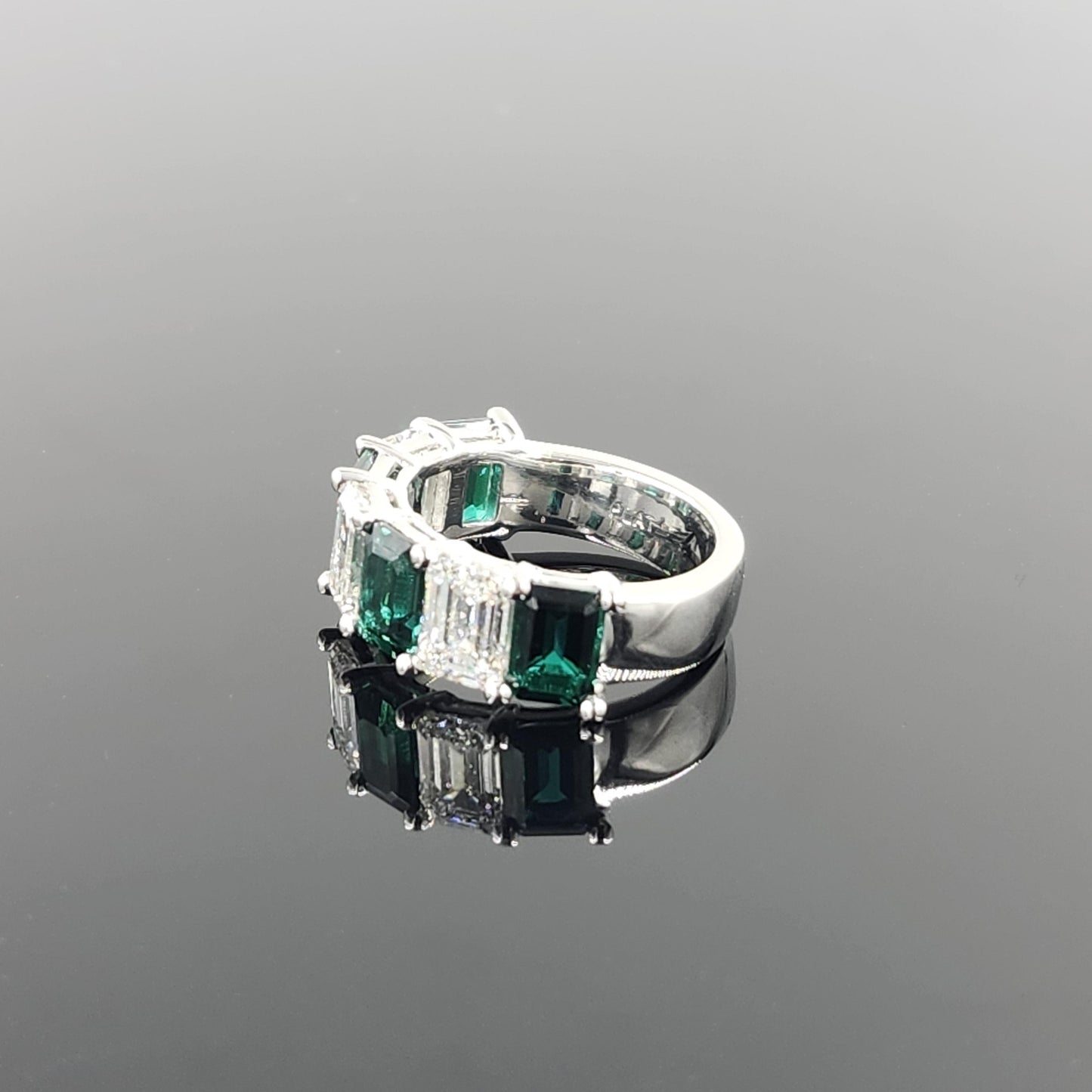 Emerald Cut Diamond Ring - Total 7ct Anniversary Ring - 14k,18K Gold Platinum Diamond Ring