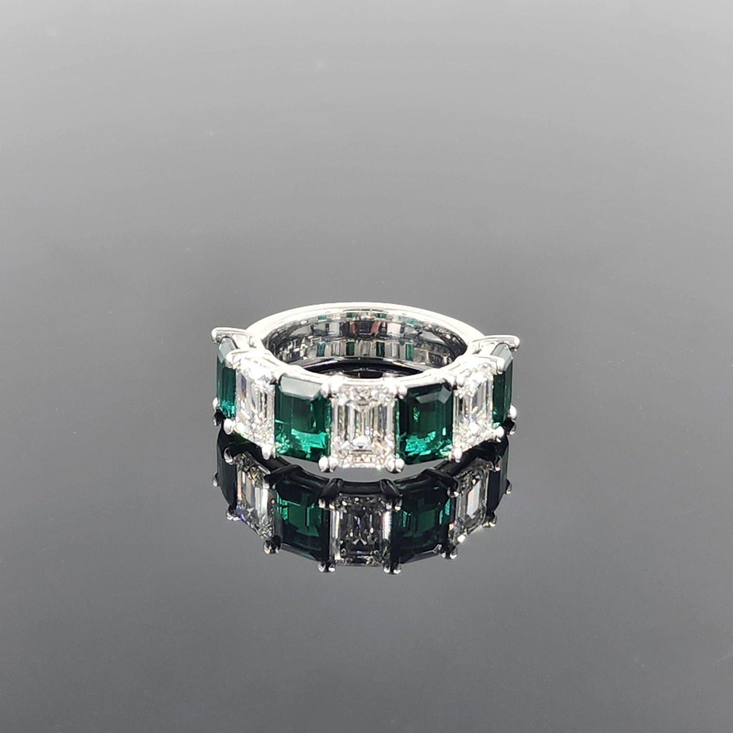 Emerald Cut Diamond Ring - Total 7ct Anniversary Ring - 14k,18K Gold Platinum Diamond Ring