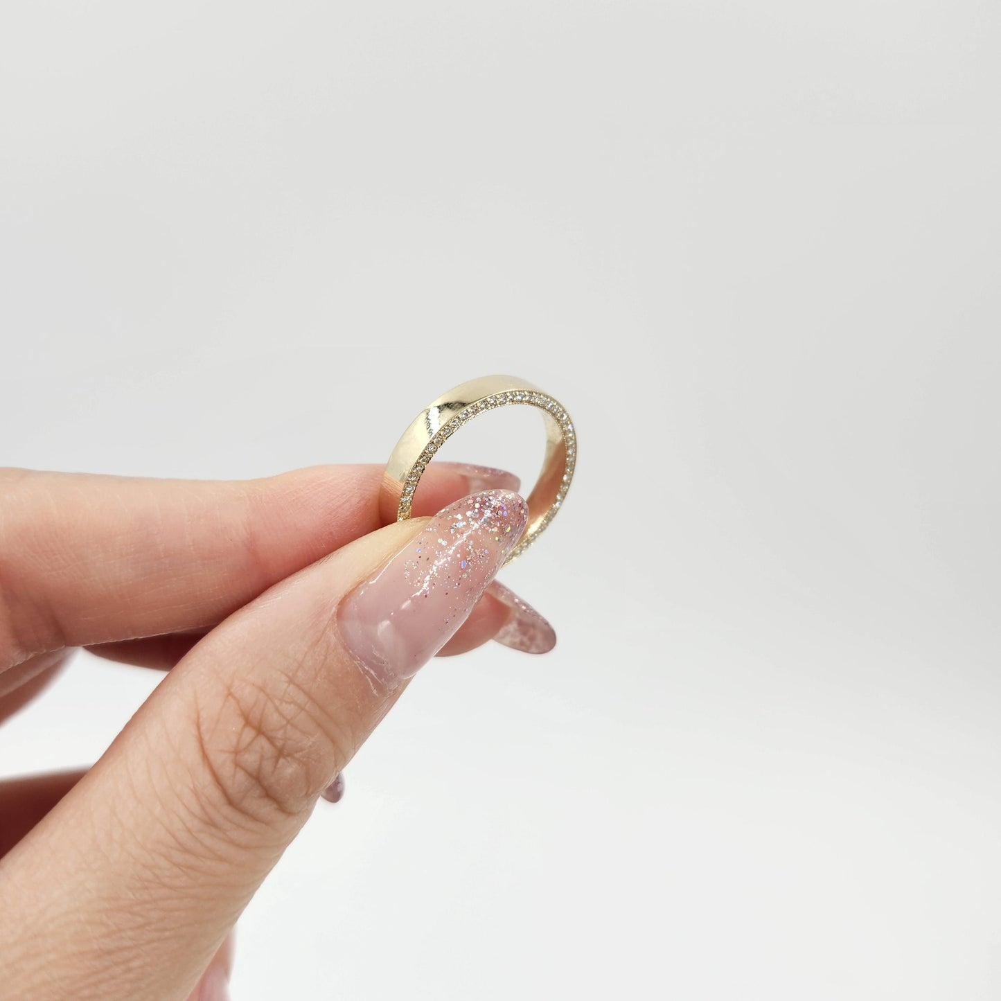 Round Diamond Full Eternity Wedding Band - 14K Gold 3.8mm Diamond Bead- Anniversary gift