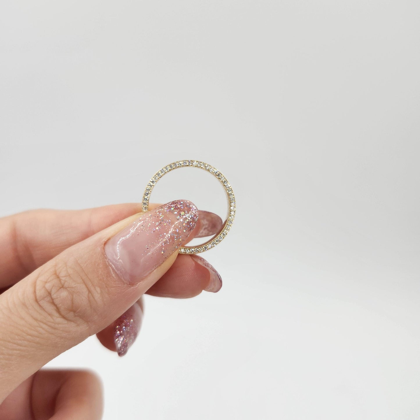 Round Diamond Full Eternity Wedding Band - 14K Gold 3.8mm Diamond Bead- Anniversary gift