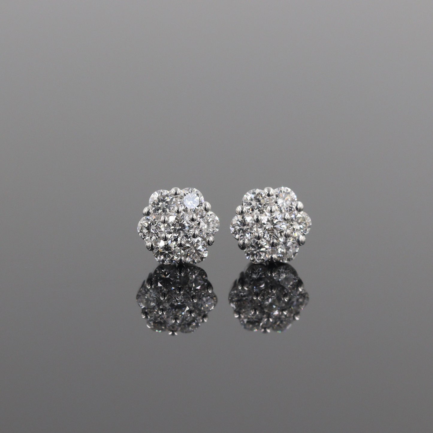 Natural Diamond Flower Earrings/ Diamond Stud Flower Earrings/ 14k gold Diamond Earring/ dainty Diamond Earring/ Anniversary gift