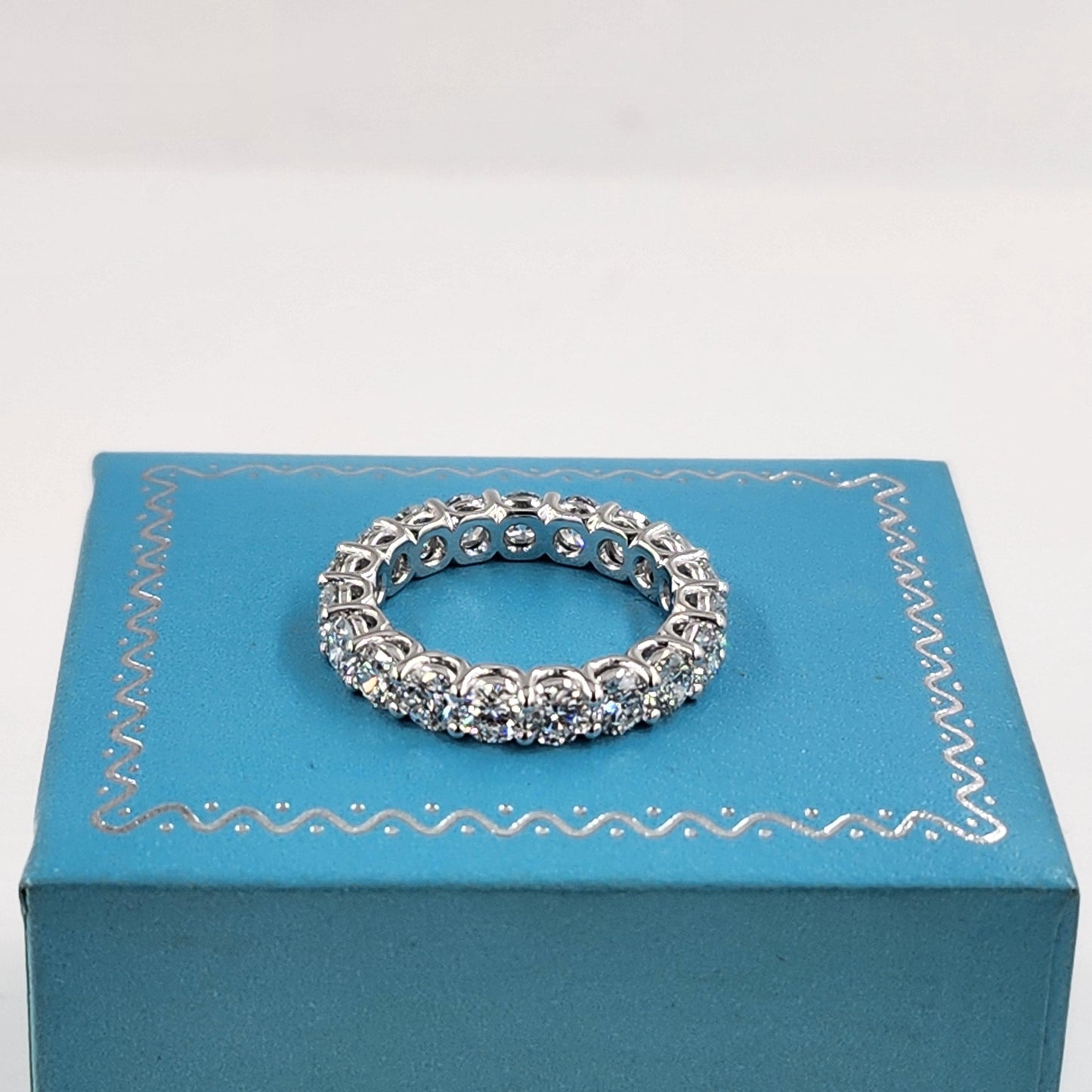 Round Diamond Eternity Ring: 14K Gold 3ct Diamond Wedding Band - Anniversary gift