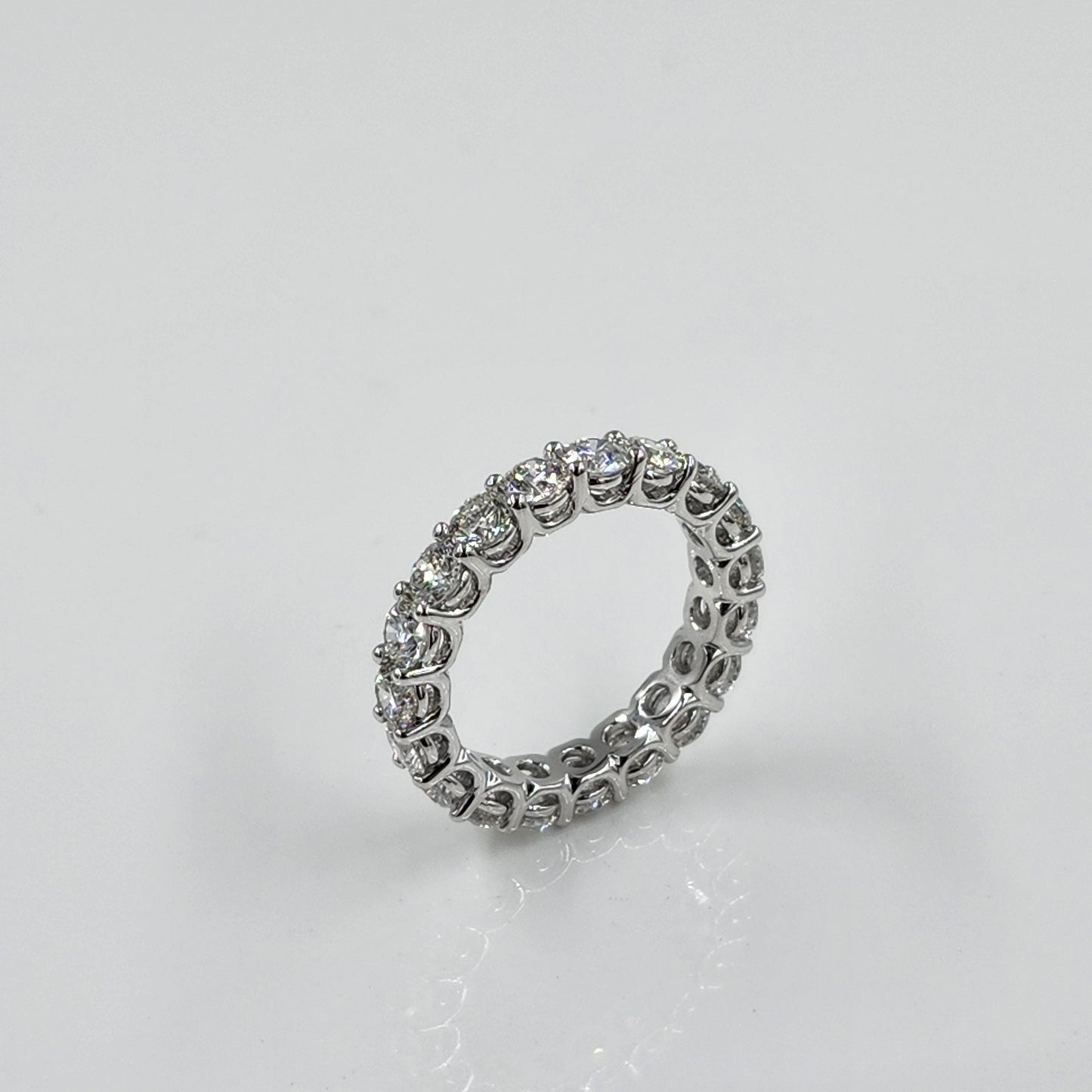 Round Diamond Eternity Ring: 14K Gold 3ct Diamond Wedding Band - Anniversary gift