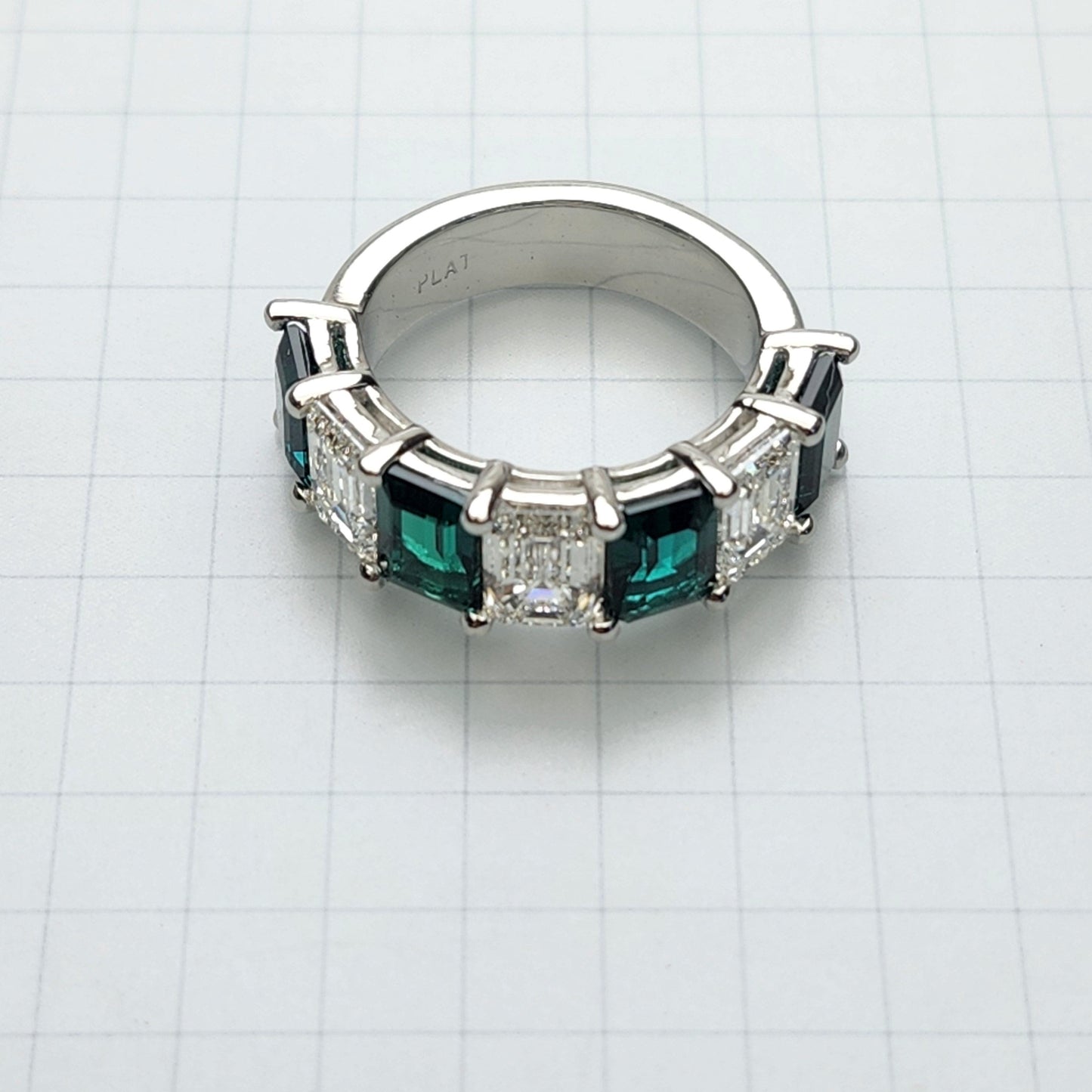 Emerald Cut Diamond Ring - Total 7ct Anniversary Ring - 14k,18K Gold Platinum Diamond Ring