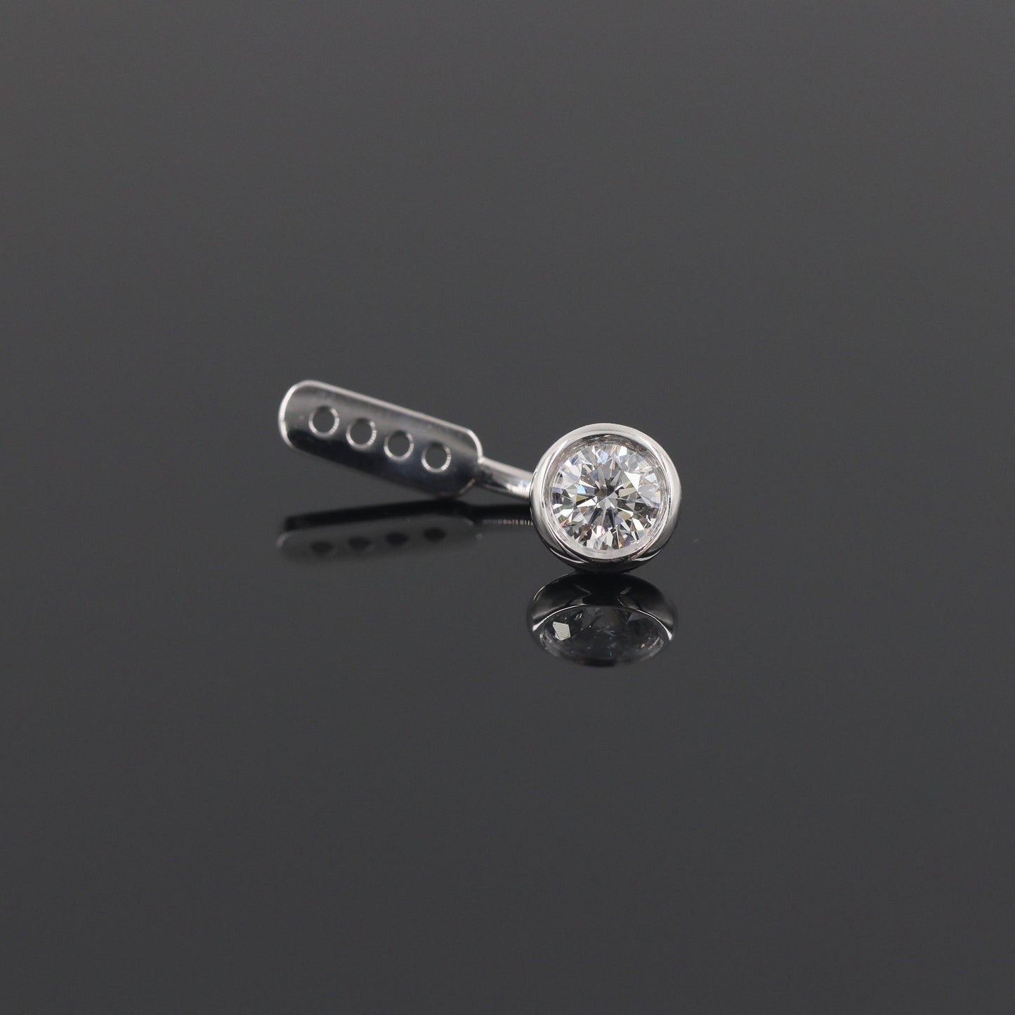 Round Diamond Jacket Earring / 14K gold Bezel Set Diamond Jacket Earring / Jacket earring only / Anniversary gift