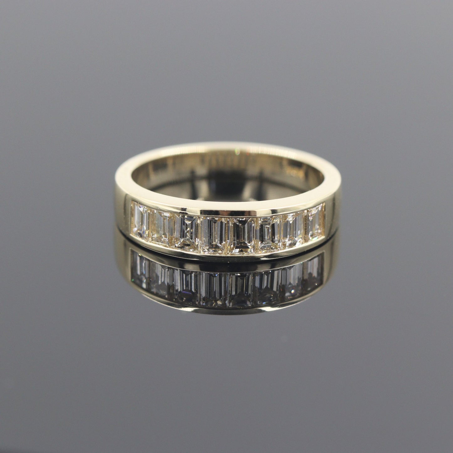 1.2ct Baguette Natural Diamond Eternity Band: 14K Gold Anniversary Ring